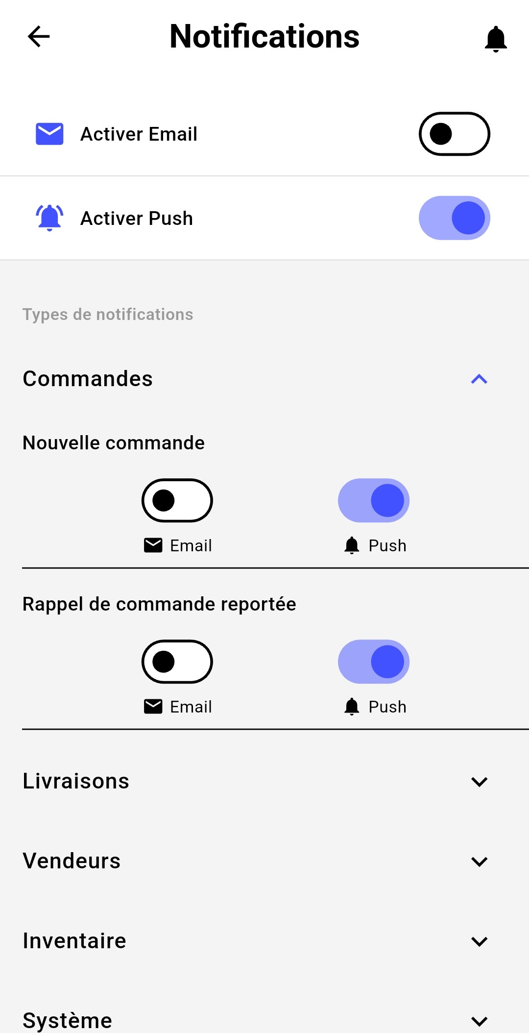 Préférences d'alertes